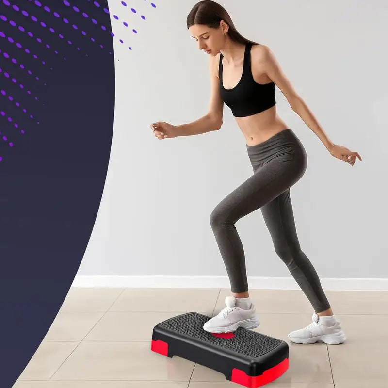 Exercise Step Aerobic Stepper Step Trainer Step Board with 3 Risers for Home Gym Cardio Strength & Training Exercise