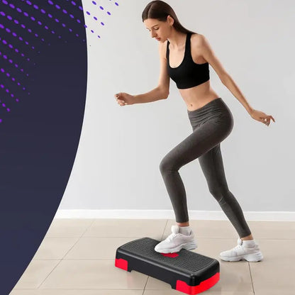 Exercise Step Aerobic Stepper Step Trainer Step Board with 3 Risers for Home Gym Cardio Strength & Training Exercise
