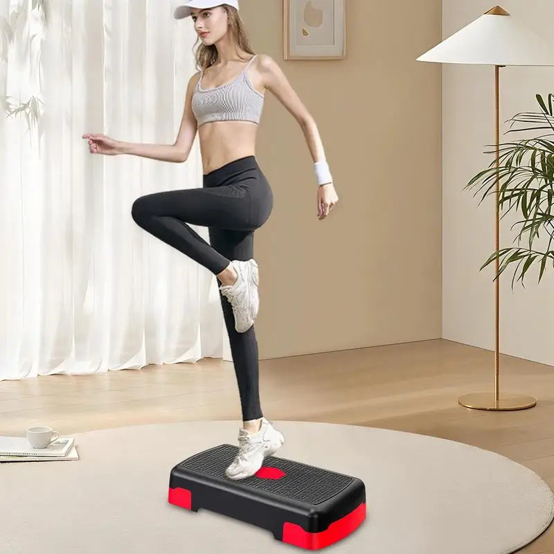 Exercise Step Aerobic Stepper Step Trainer Step Board with 3 Risers for Home Gym Cardio Strength & Training Exercise